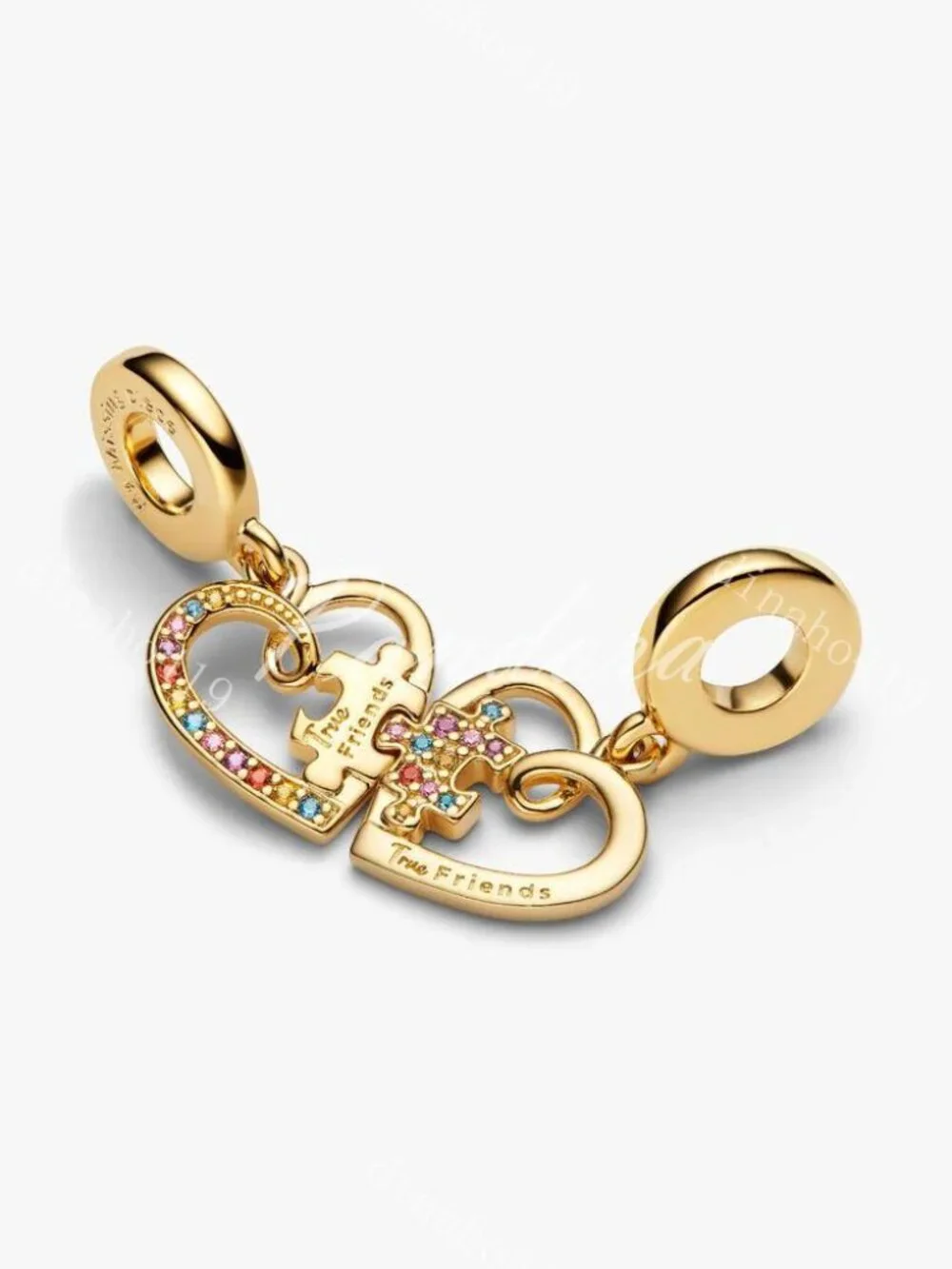Pandora Splittable Puzzle Piece Hearts Dangle Charm